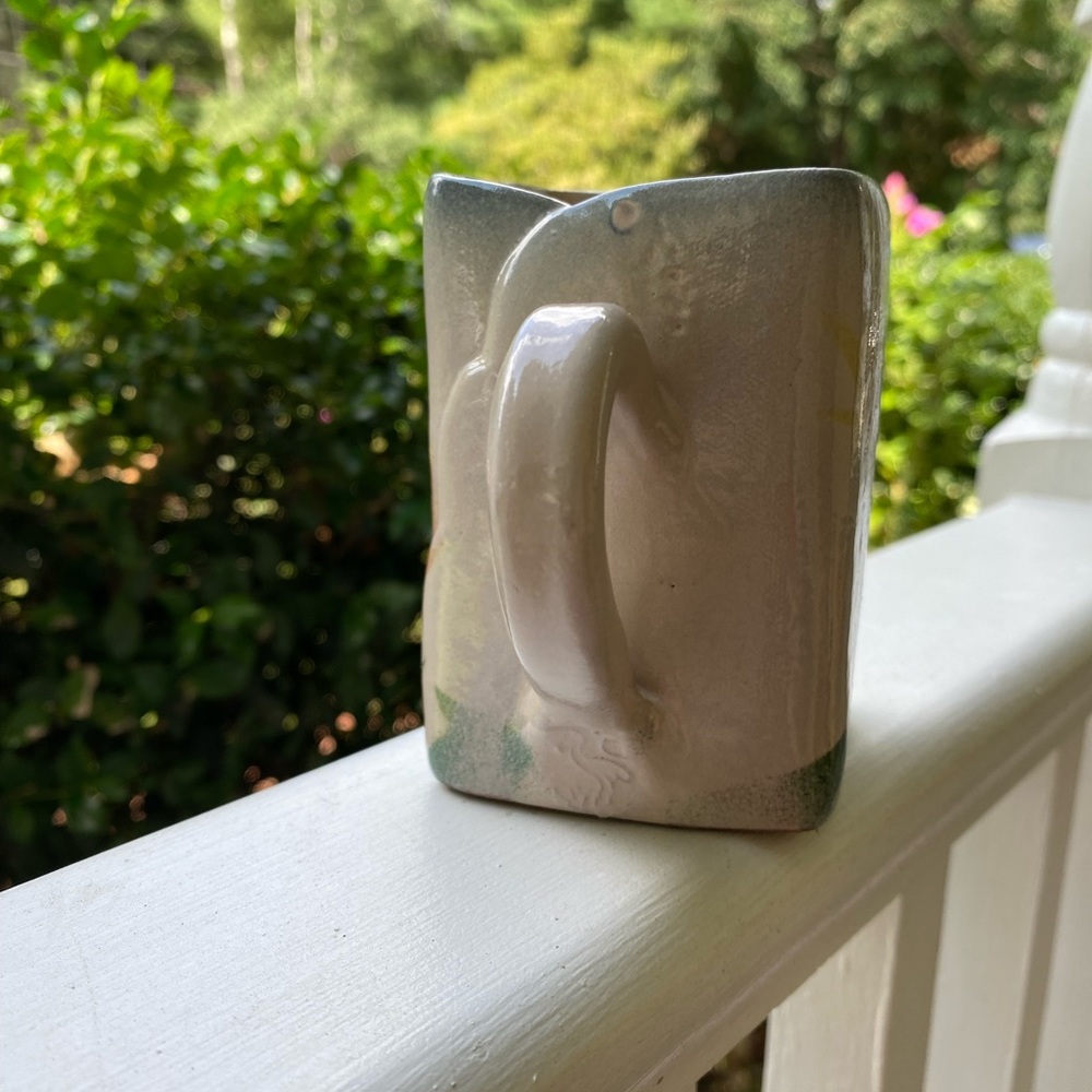 Square Pottery Mug with Birds of Paradise - Picture 5 of 6